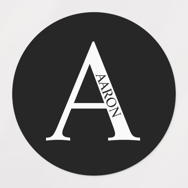 Etiquetas Personalized Monogram and Name Labels (Diseño 1)