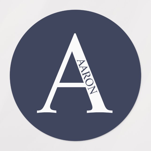 Etiquetas Personalized Monogram and Name Labels (Diseño 1)