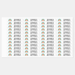 Etiquetas Personalized Teacher Name Labels – Rainbow Design
