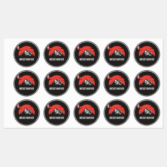 Etiquetas Personligt bynavn Danmark rundt design (Hoja)