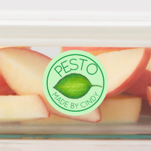 Etiquetas Pesto de comida casera de Basil Leaf de la cocina 