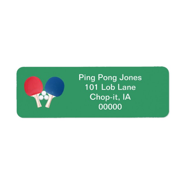Etiquetas Ping Pong (Frente)