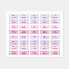 Etiquetas Pink Bunny  Kids' Name Clothing School Labels