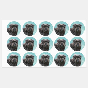 Etiquetas Pintura Affenpinscher - Arte Perro Original Cuto