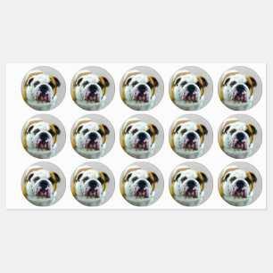 Etiquetas Pintura de bulldog - Arte de perros original y lin