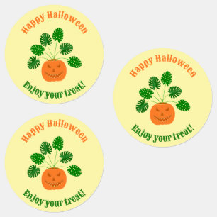 Etiquetas Planta de Monstera de Halloween en Personalizado d