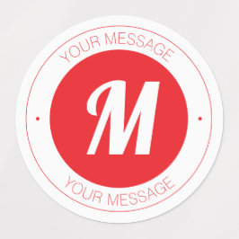 Etiquetas Plantilla de Monograma y Texto Circular de persona