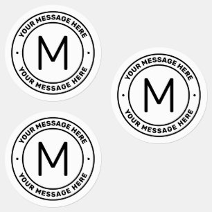 Etiquetas Plantilla de texto de personalizable   Blanco y ne