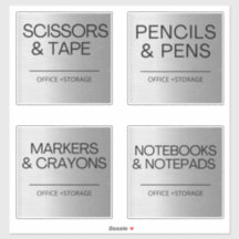 Etiquetas plateadas de la organización para almace