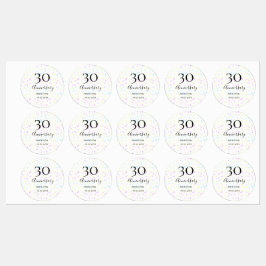 Etiquetas Polka amarillo rosa azul marca el nombre del 30 an