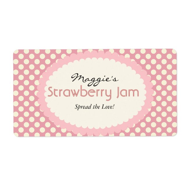 Etiquetas Polka Dot Jam Jar (Frente)