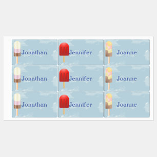 Etiquetas Popsicle con nombre