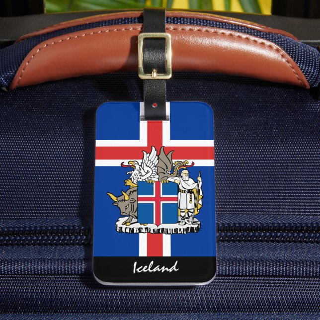 Etiquetas portaequipajes Patrióticas de Islandia,  (Anverso In situ 2)