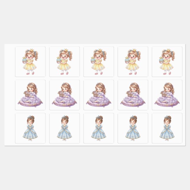 Etiquetas Princesa adorable (Hoja)