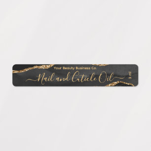 Etiquetas Producto de belleza de mármol negro dorado elegant