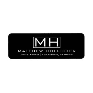Etiquetas Profesionales en Blanco y Negro Modernas