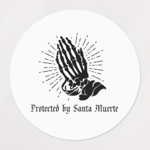 Etiquetas Protegido por Santa Muerte