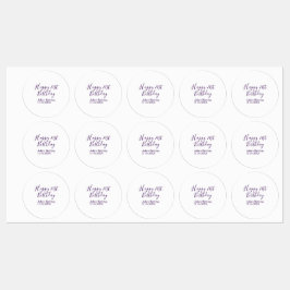 Etiquetas Purple happy 21st cumpleaños fecha Keychain