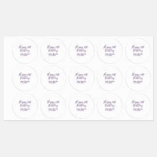 Etiquetas Purple happy 21st cumpleaños fecha Keychain