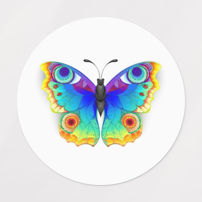 Etiquetas Rainbow Butterfly Peacock Eye (Diseño 1)