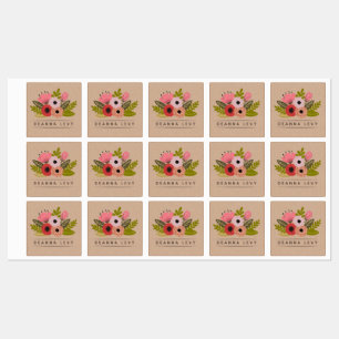Etiquetas Ramo Floral Personalizable Editable
