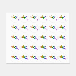 Etiquetas rana de colores arcoíris de SlipperyJoe renderizad