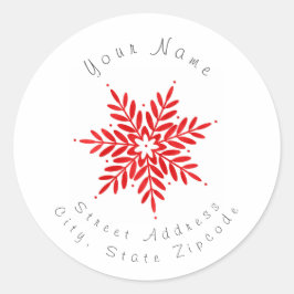 Etiquetas "Red Watercolor Abstract Snowflake"