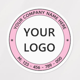Etiquetas Redondas de Negocios con Texto de Logoti