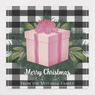Etiquetas Regalo de los Navidades de Buffalo Plaid Vacacio
