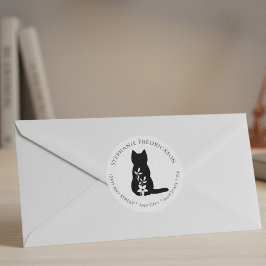 Etiquetas Regalo de mascota de rescate de silueta de gato ne