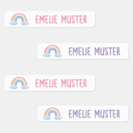 Etiquetas Regenbogen weiß - 96 schmale Kinder Etiketten