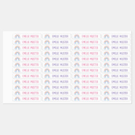 Etiquetas Regenbogen weiß - 96 schmale Kinder Etiketten