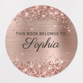 Etiquetas Relieve metalizado dorado Rosa Purpurinoso Libro d