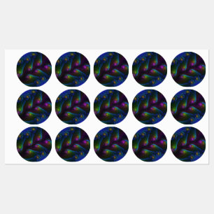 Etiquetas Resumen luminoso colorido de fractal trippy modern