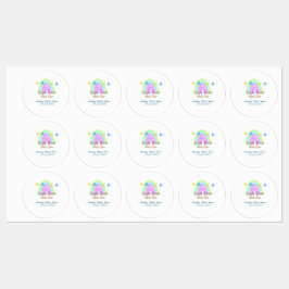 Etiquetas Retro arco iris twinkle pequeño estrellas bebé sh