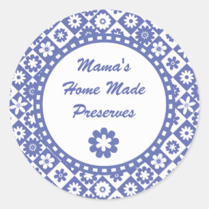 Etiquetas retro azul y blanco de barra