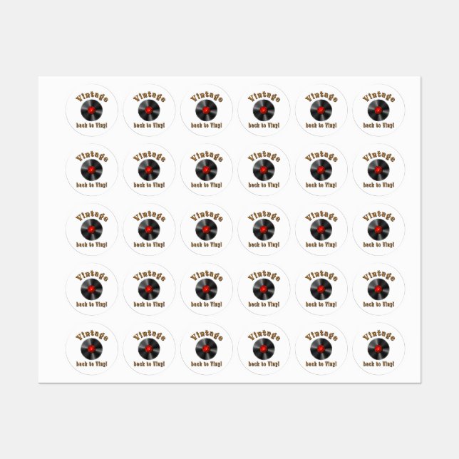 Etiquetas Retro Schallplatte, Vinyl, Vintage, Oldie  (Hoja)