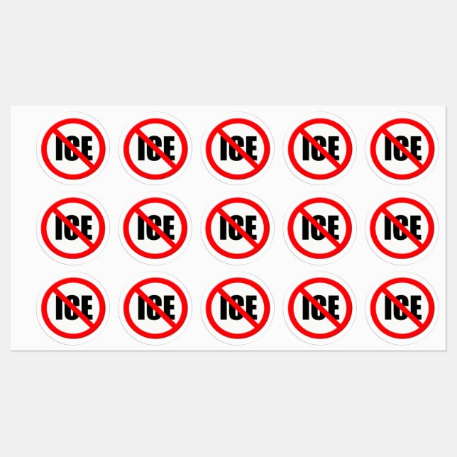 Etiquetas Road sign "No ICE" (Hoja)