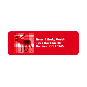 Etiquetas rojas brillantes del remite de los alces