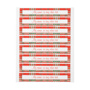 ETIQUETAS ROJAS SCOTT TARTÁN DE 1" x 7,25" MUY ANC