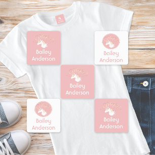 Etiquetas Ropa de niños de unicornio mágico rosa moderno