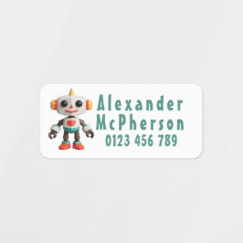 Etiquetas Ropa de niños robot personalizable