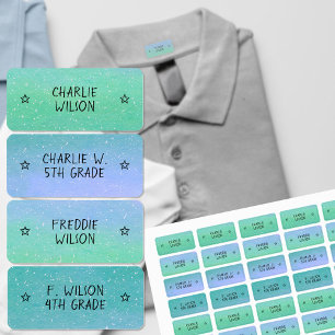 Etiquetas Ropa de nombre de estrella codificada en color azu