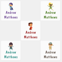 Etiquetas Ropa de nombre personalizado de niño superhéroe Pe