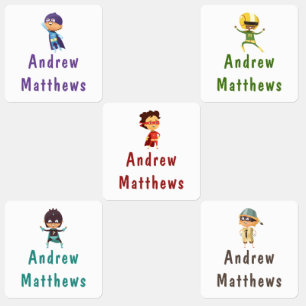 Etiquetas Ropa de nombre personalizado de niño superhéroe Pe