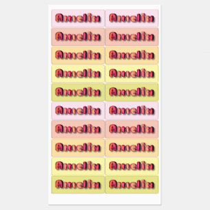 Etiquetas Ropa de regalo para niña con el nombre Amelia 