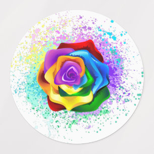 Etiquetas Rosa arcoiris colorido