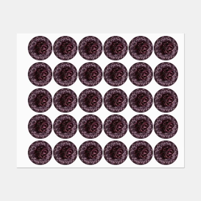 Etiquetas Rosa Mandala (Hoja)