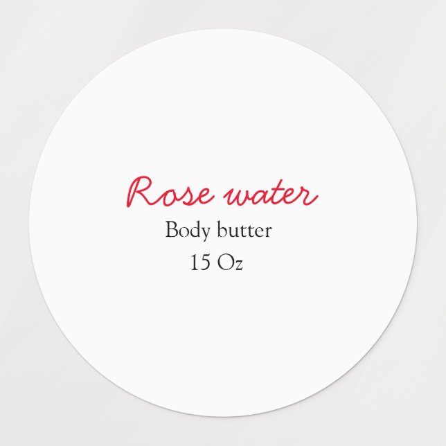 Etiquetas Rose body butter add your text name custom weight  (Diseño 1)