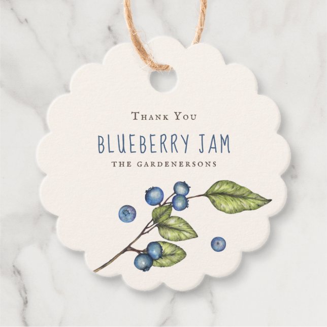 Etiquetas Rustic Blueberry Jam Favor (Anverso)